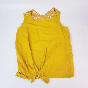Lucky Penny Girls Yellow Tank Top Tie Front Size 6x